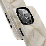 Beige Gold Geometric Luxury Series iPhone Case with MagSafe  Shamo's