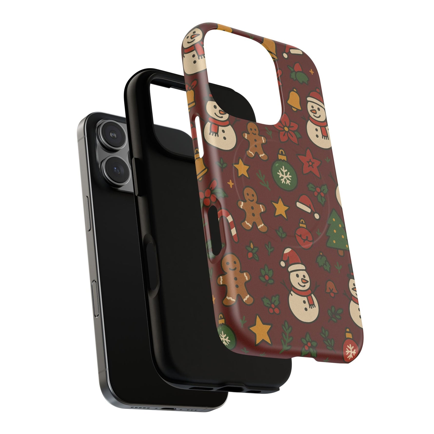 Snowman & Gingerbread Tough iPhone Case (MagSafe compatible)  Shamo's