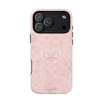 Balletcore Pink Floral Lace iPhone Case with Bow | Works with MagSafe - iPhone 17 Pro Max / Matte - Shamo's