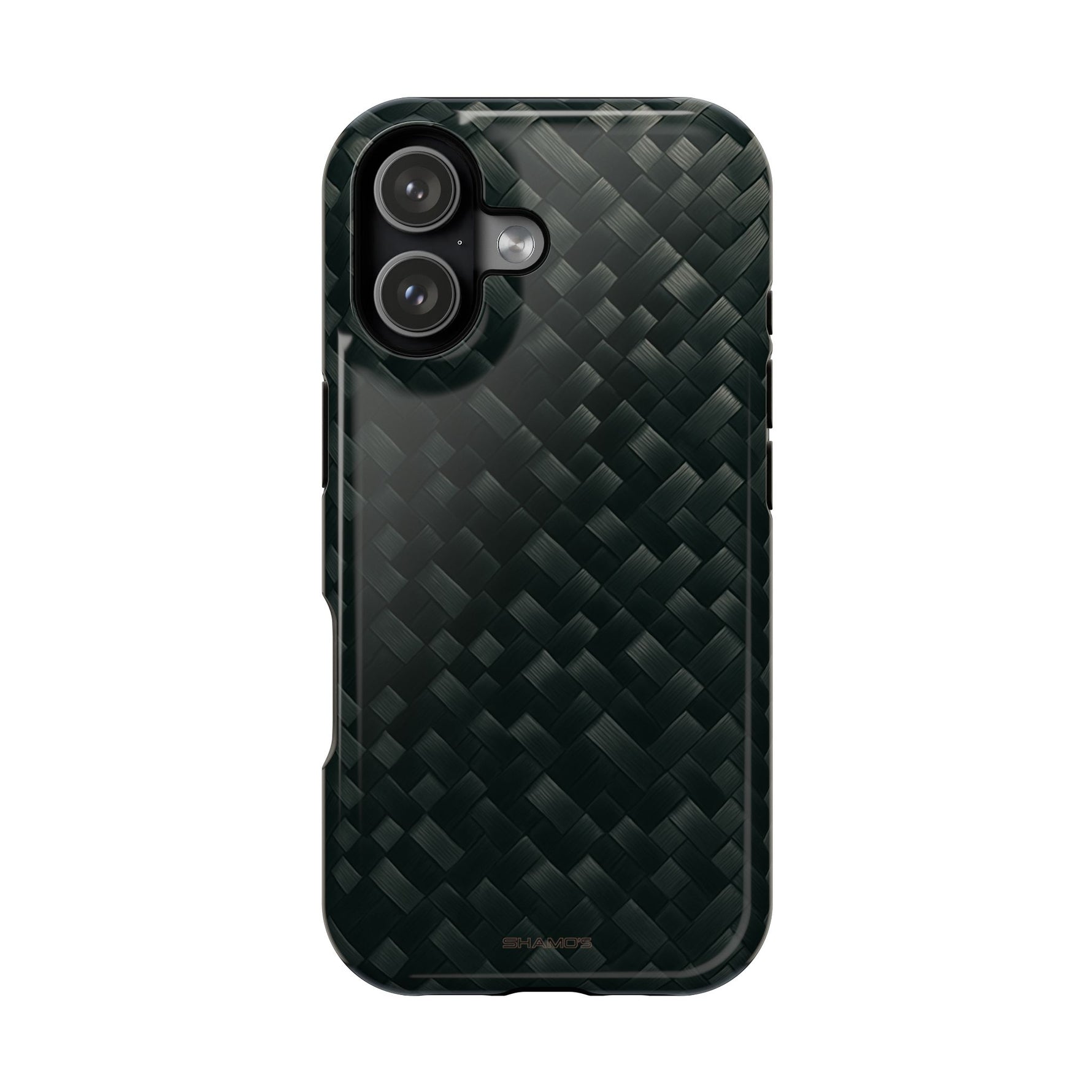 Dark Carbon Fiber Texture Magnetic Impact-Resistant iPhone Case | MagSafe compatible - iPhone 17 / Glossy - Shamo's