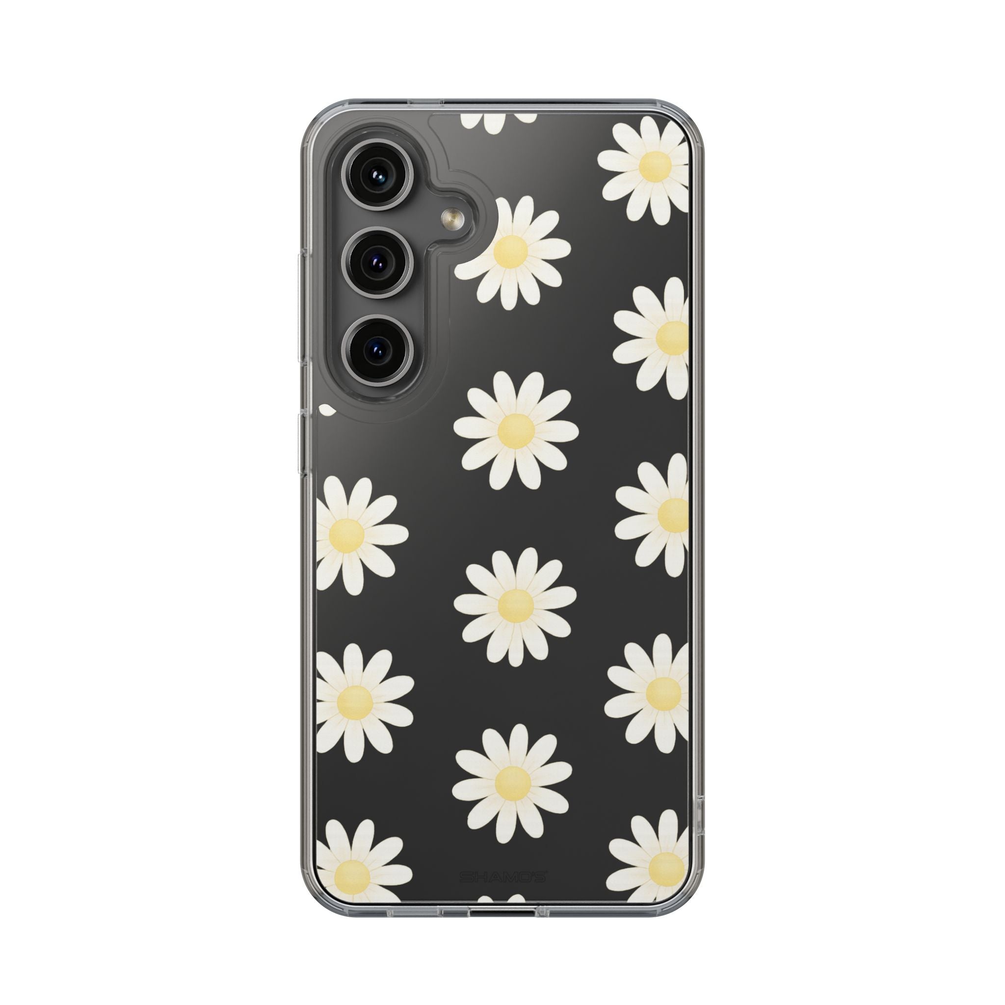 Clear Daisy Floral Phone Case, Impact-Resistant, Anti-Yellowing, Camera & Screen Protection - Samsung Galaxy S24 / Without gift packaging - Shamo's