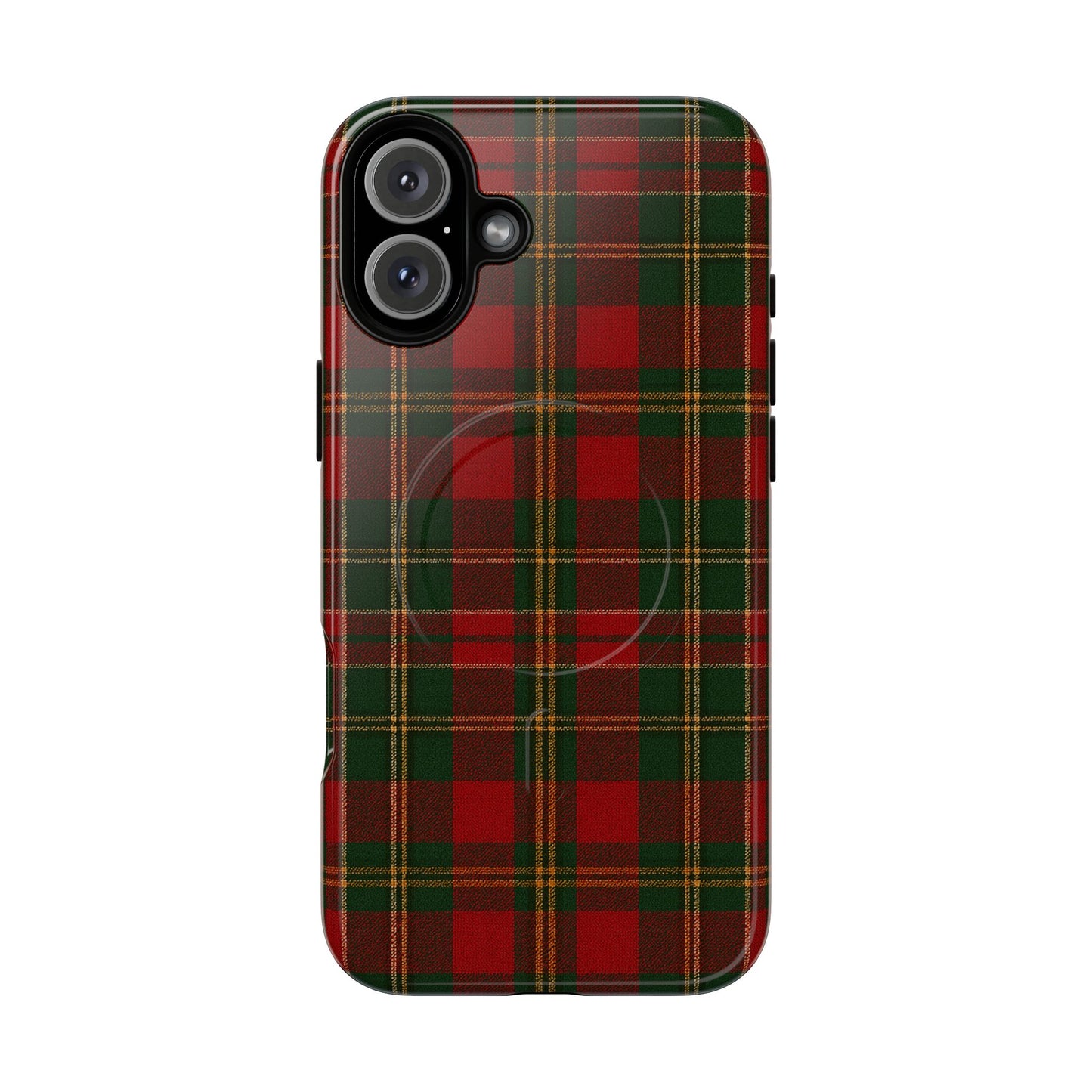 Plaid Holiday iPhone Case — Red & Green Tartan (MagSafe compatible)