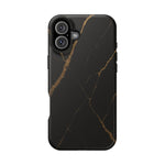 Black & Gold Marble iPhone Case with MagSafe - iPhone 16 Plus / Matte - Shamo's