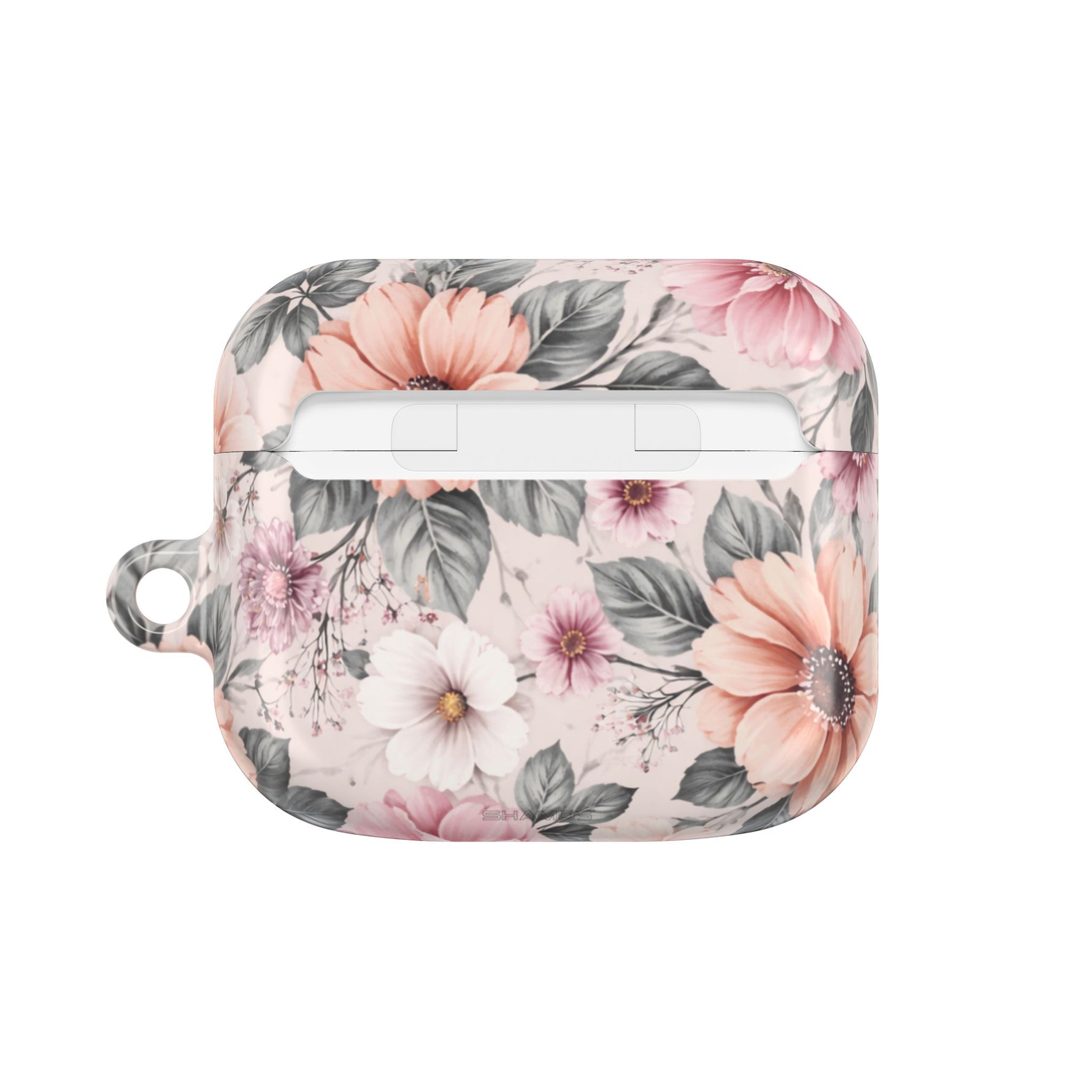 Floral Pink Vintage AirPod Case — Pastel Flower Protective Cover - AirPods Pro Gen 1 / White / Glossy - Shamo's