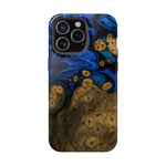 Blue Swirl & Burl Wood Impact iPhone Case | MagSafe compatible  Shamo's iPhone 15 Pro Max / Glossy