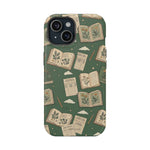 Botanical Journal Pattern iPhone Case | MagSafe Compatible Impact-Resistant Protective Cover