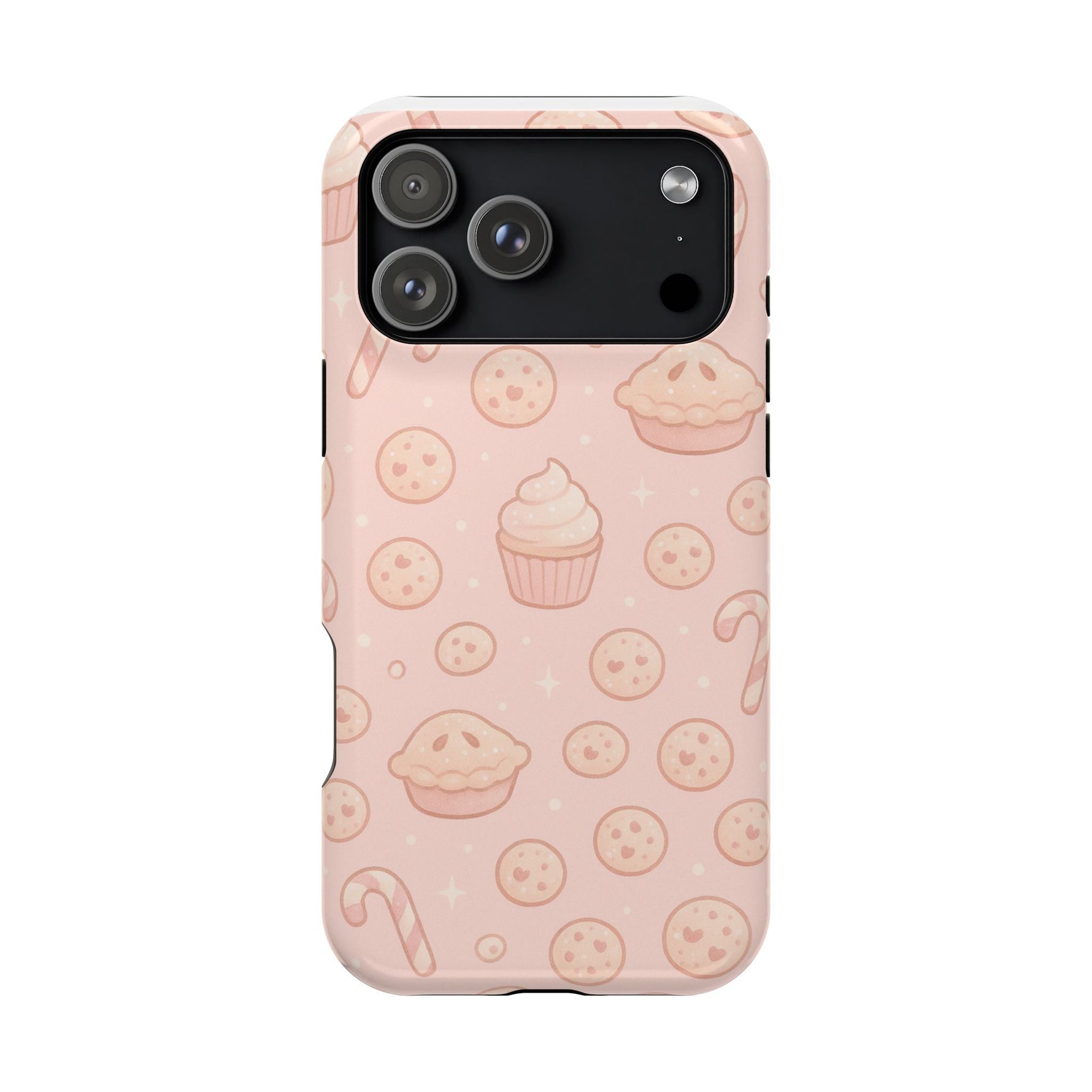 Pink Holiday Sweets Pattern (Cupcake, Pie, Candy Cane) iPhone Case with MagSafe  Shamo's iPhone 17 Pro Max / Glossy