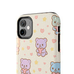 Cute Pastel Bear Impact Phone Case | Heart & Star Kawaii Pattern  Shamo's