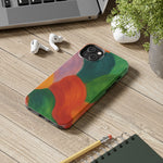 Abstract Color Wave Tough Phone Case — Bold Orange & Green Protective Phone Cover  Shamo's