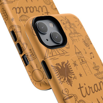 Tirana Illustrated Hand-Drawn iPhone Case — Albanian Landmarks & Icons | MagSafe compatible