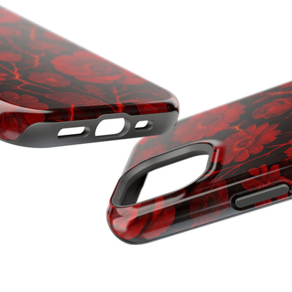 Melted Lava Dark Red Floral iPhone Case — MagSafe Compatible  Shamo's