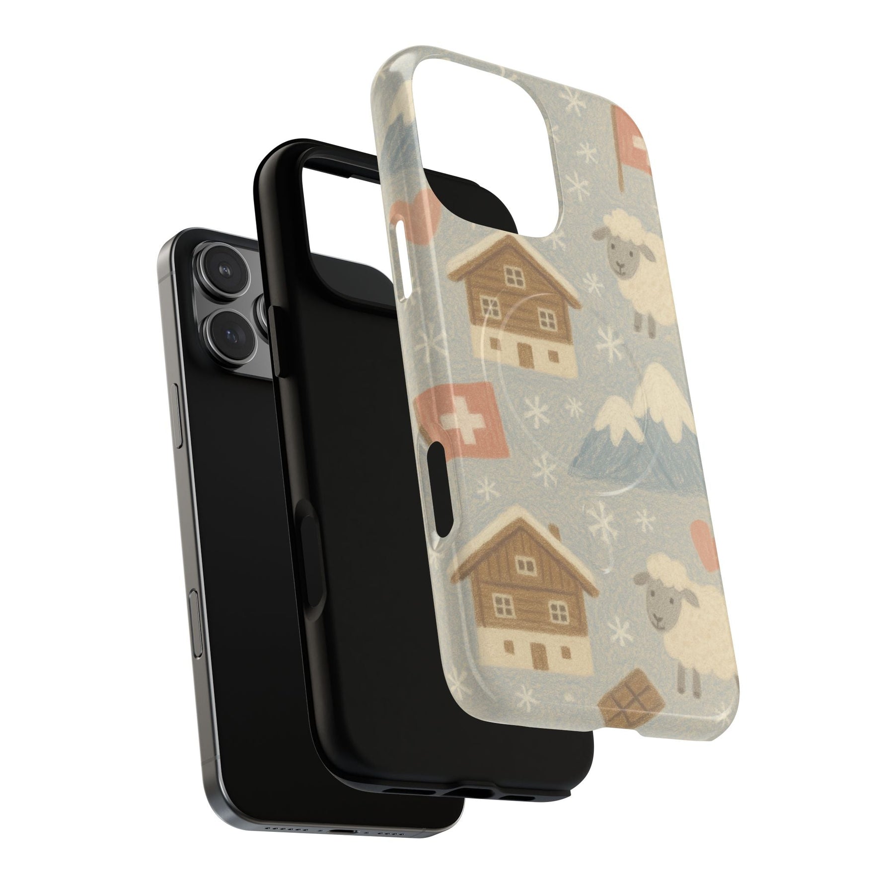 Swiss Chalet Sheep Pattern Tough MagSafe iPhone Case  Shamo's
