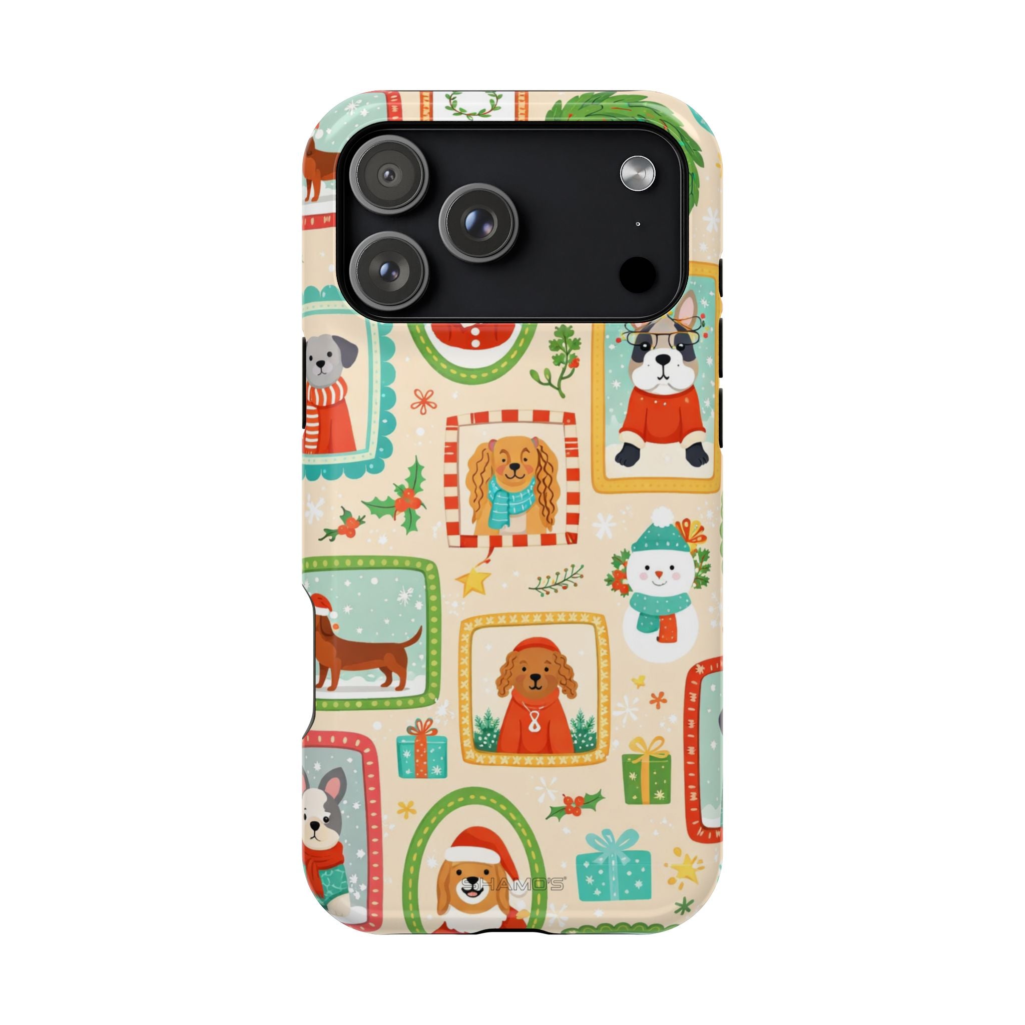 Cute Holiday Dogs MagSafe Compatible Impact-Resistant Phone Case - iPhone 17 Pro Max / Glossy - Shamo's