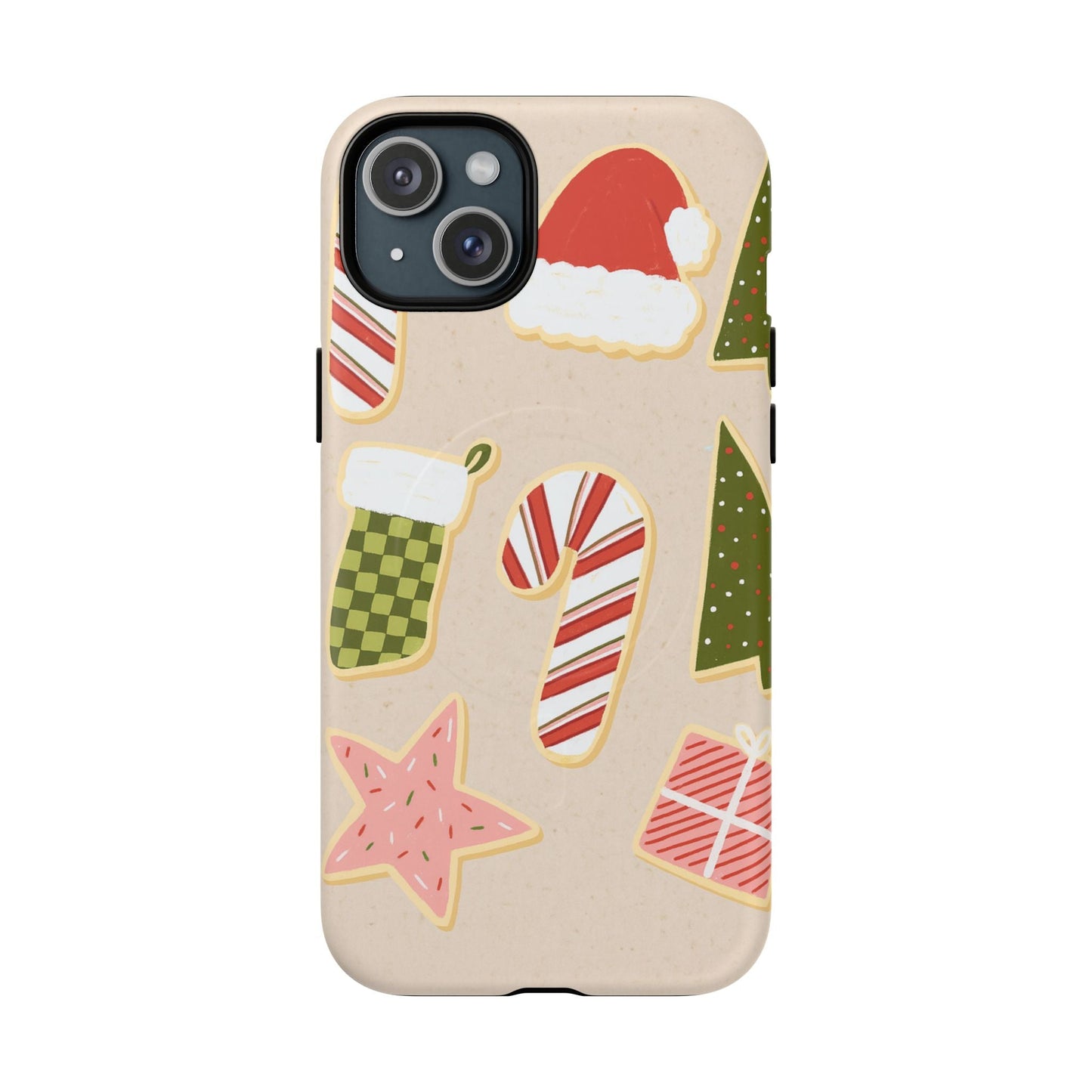 Festive Candy Cane Holiday iPhone Case | MagSafe  Shamo's iPhone 15 Plus / Matte