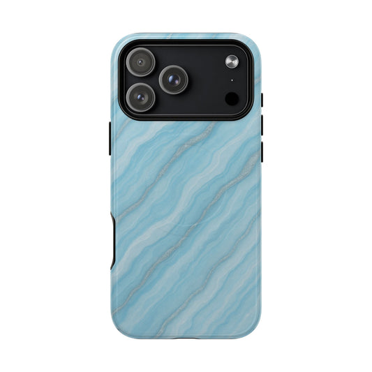 Sky Blue Marble iPhone Case with MagSafe - Shamo's