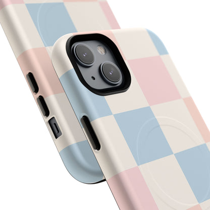 Pastel Checkerboard Pattern iPhone Cases - MagSafe