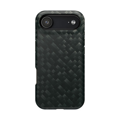 Dark Carbon Fiber Texture Magnetic Impact-Resistant iPhone Case | MagSafe compatible  Shamo's iPhone 17 Air / Matte