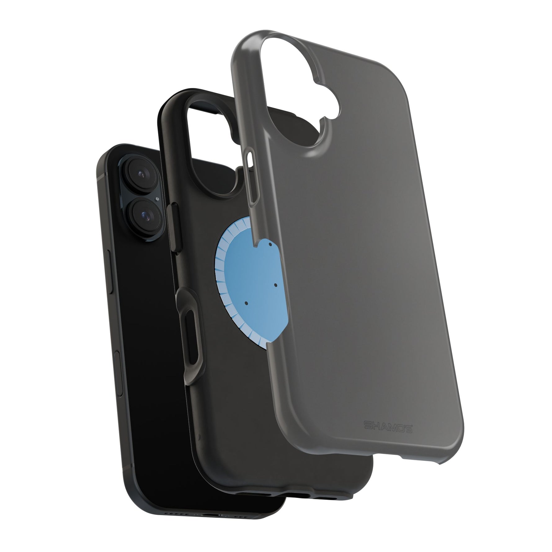 Charcoal Ink Black Solid Color Impact-Resistant iPhone Case | Slim Shockproof Magsafe-Compatible