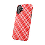 Red Plaid Magnetic Impact-Resistant iPhone Case | MagSafe