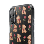 Romantic Teddy Bear Impact-Resistant Phone Case with Heart Design