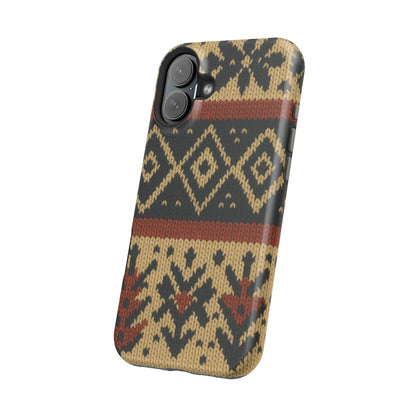 Nordic Knit Pattern MagSafe Impact-Resistant iPhone Case