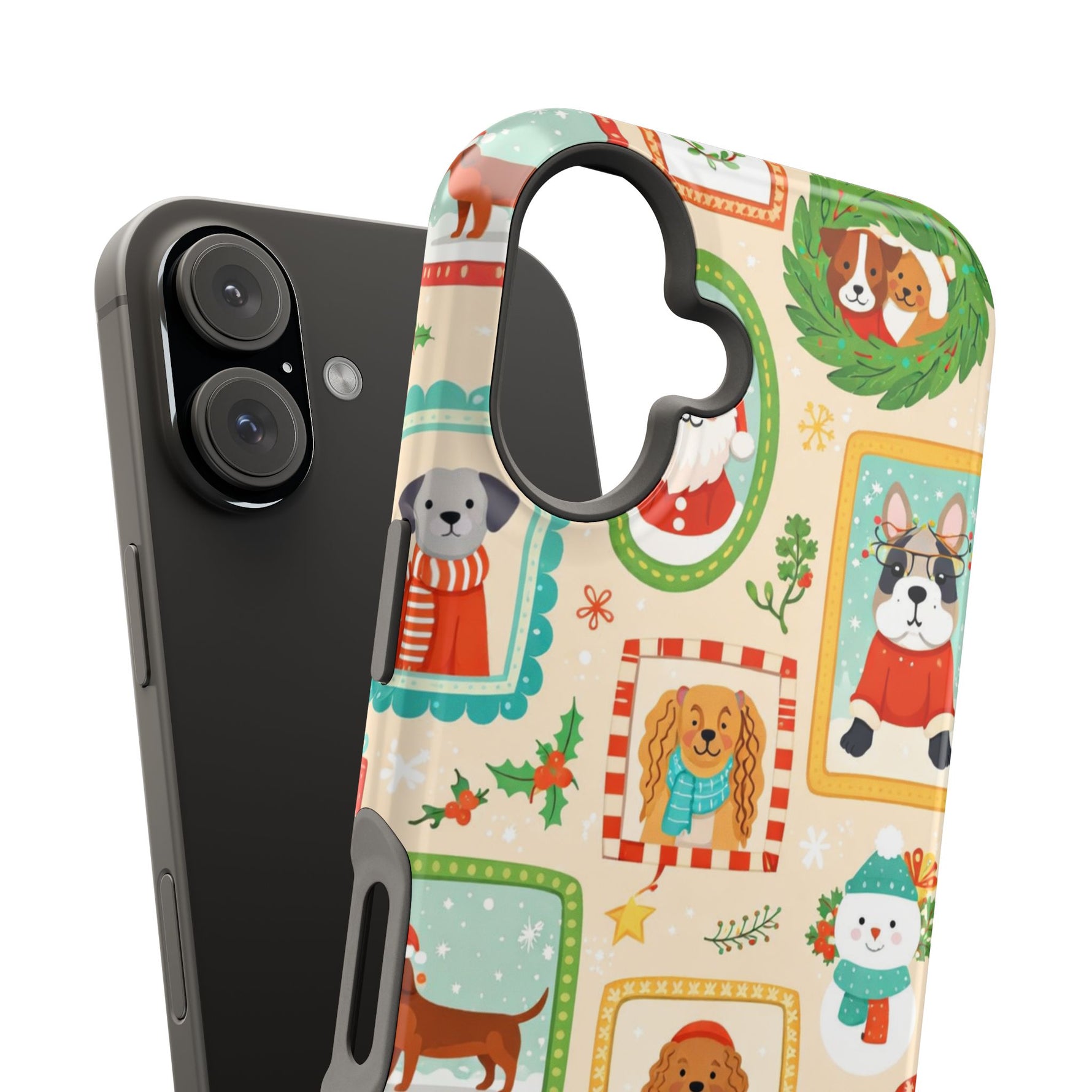 Cute Holiday Dogs MagSafe Compatible Impact-Resistant Phone Case - iPhone 17 Pro Max / Glossy - Shamo's