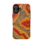 Agate Glow Marble iPhone Case Orange Geode Stone Design with MagSafe - Shamo's