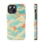 Ocean Wave Tough Phone Case — Pastel Retro Surf Pattern  Shamo's iPhone 13 Mini