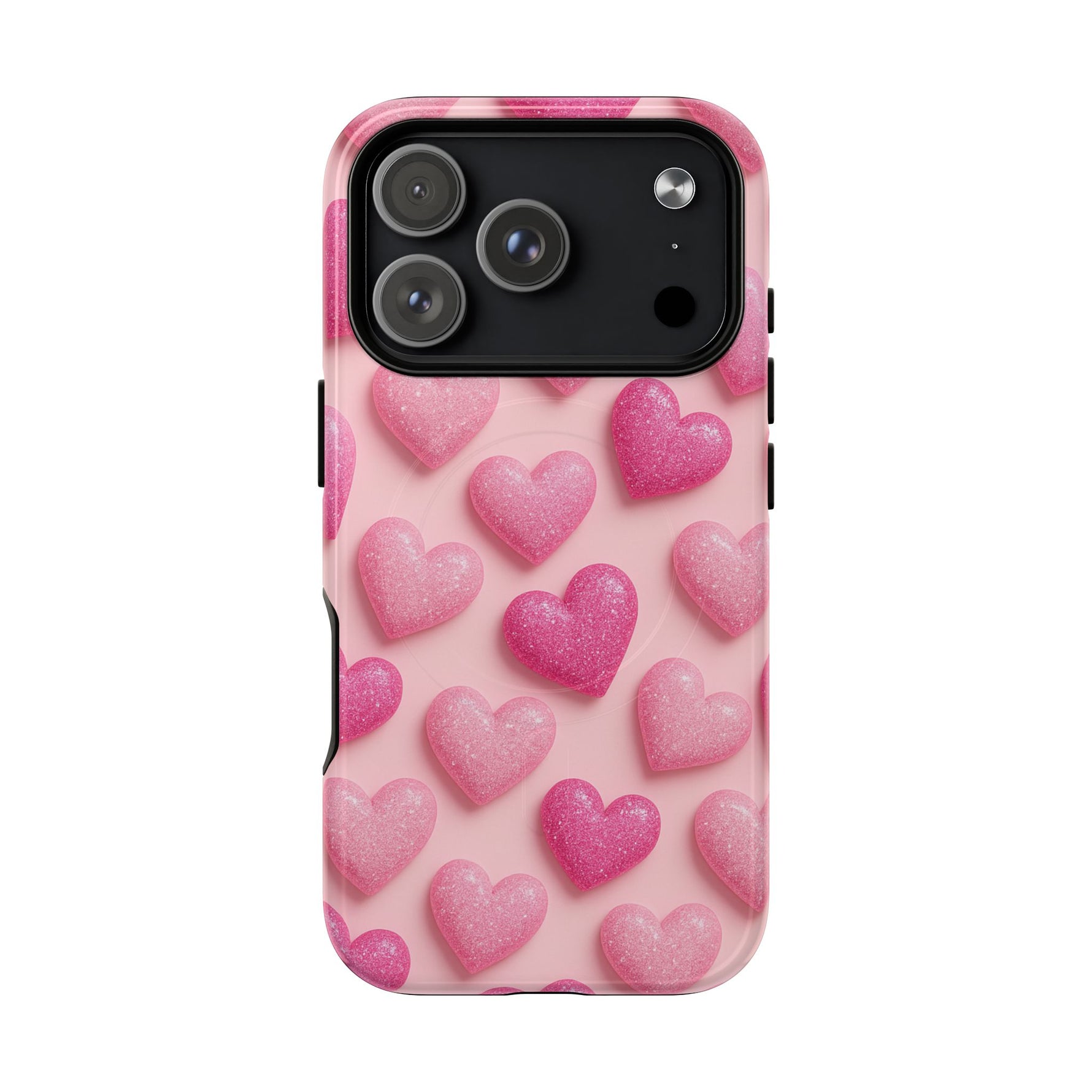 Barbiecore Glitter Hearts iPhone Case | MagSafe - Shamo's