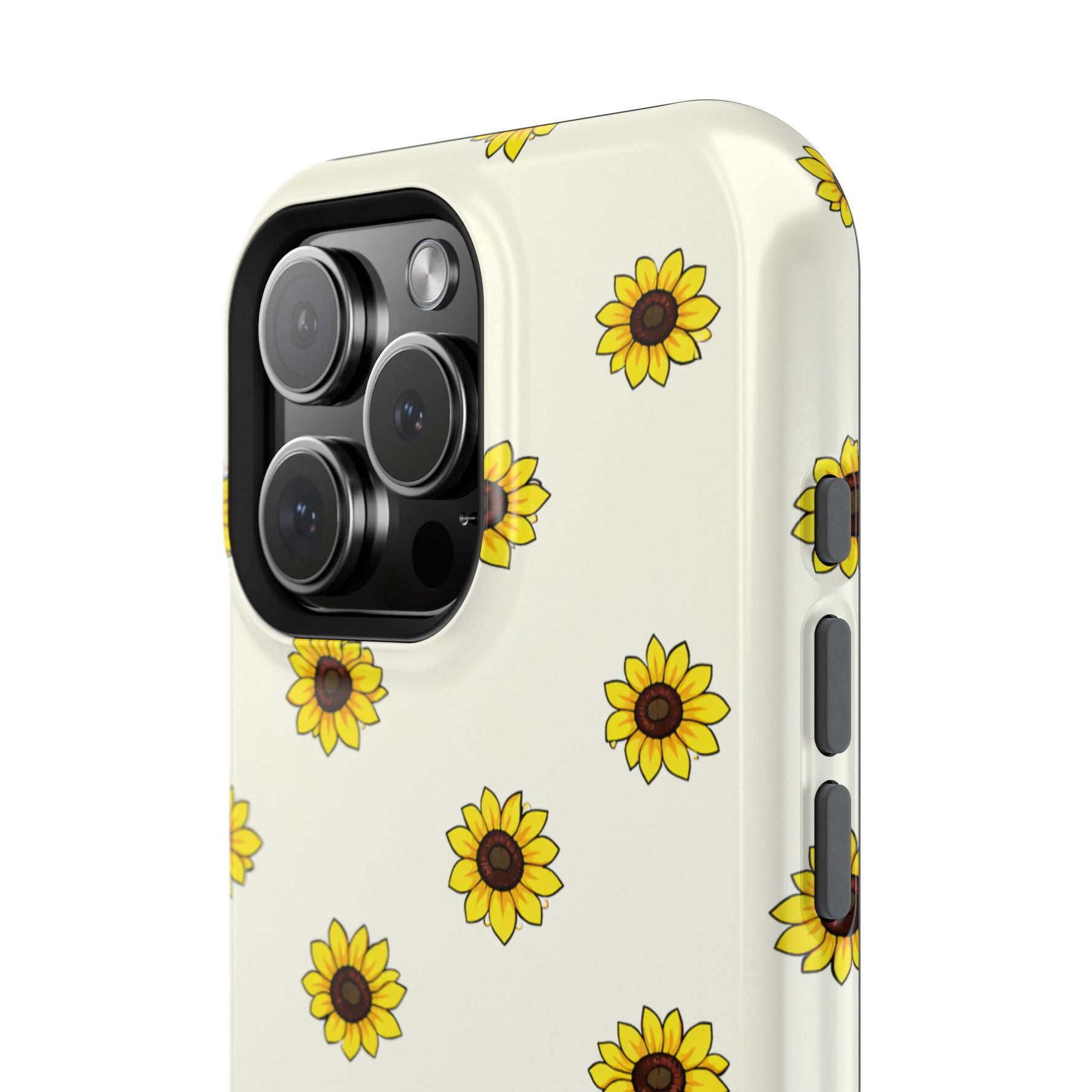 Sunflower Pattern Magnetic Impact-Resistant iPhone Case MagSafe Compatible
