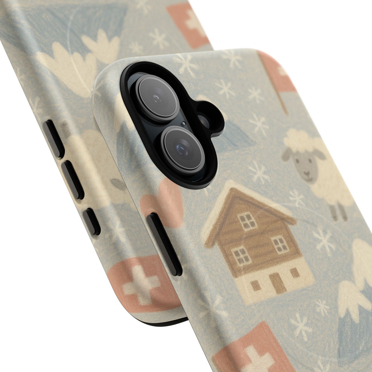 Swiss Chalet Sheep Pattern Tough MagSafe iPhone Case