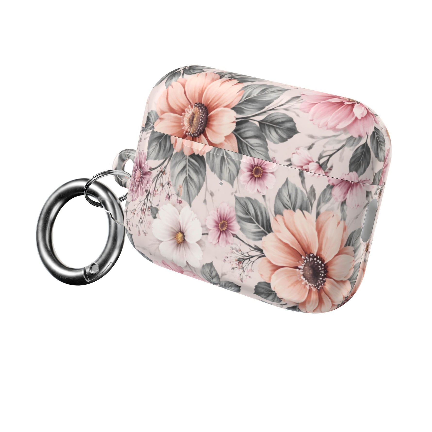 Floral Pink Vintage AirPod Case — Pastel Flower Protective Cover - AirPods Pro Gen 1 / White / Glossy - Shamo's