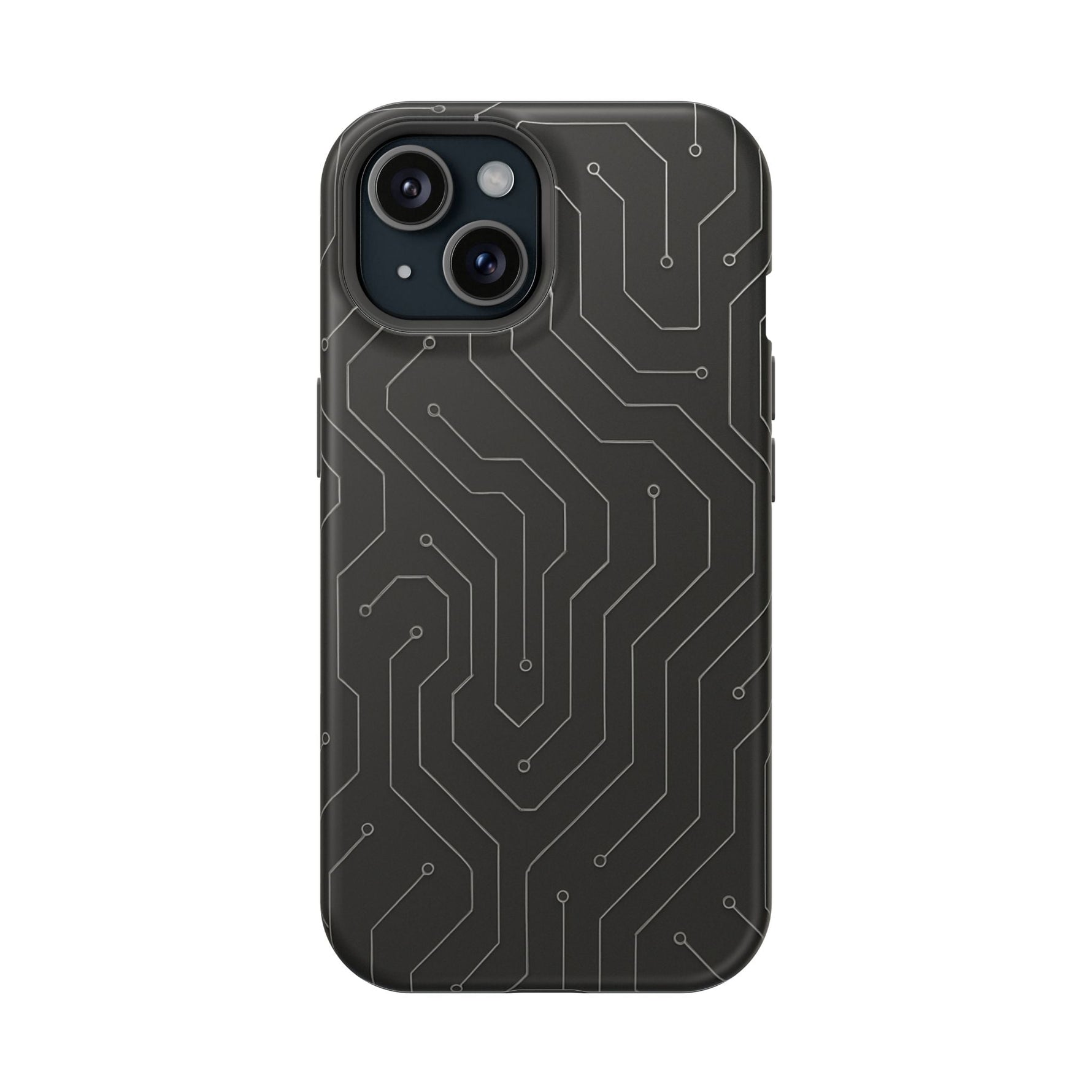 Black Circuit Board Design iPhone Case | MagSafe  Shamo's iPhone 15 / Matte