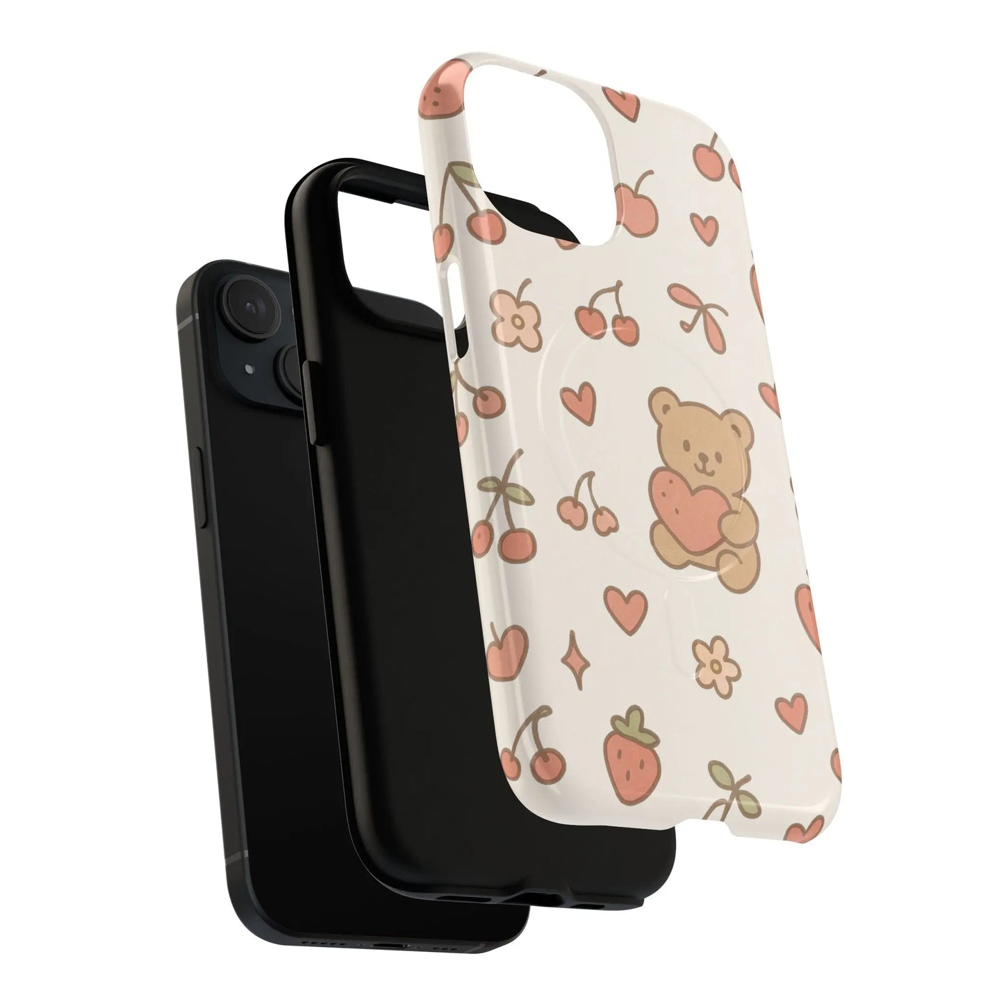 Teddy Berry Cozy Strawberry Pattern iPhone Case with MagSafe - Shamo's