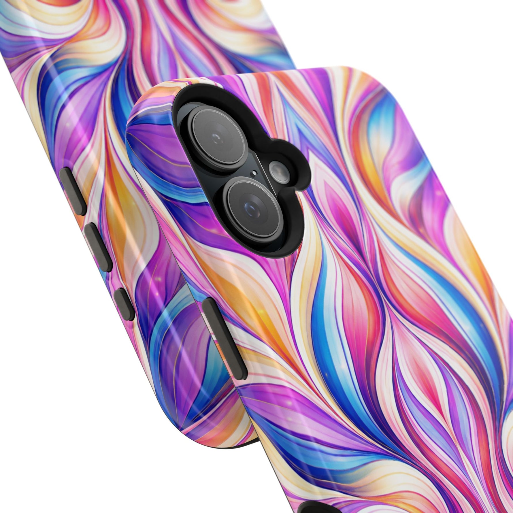 Colorful Abstract Swirl Magnetic Impact iPhone Case | MagSafe