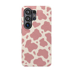 Rose Cowprint – Pink Cow Print MagSafe Phone Case, glossy Samsung Galaxy S26 Ultra, rear view