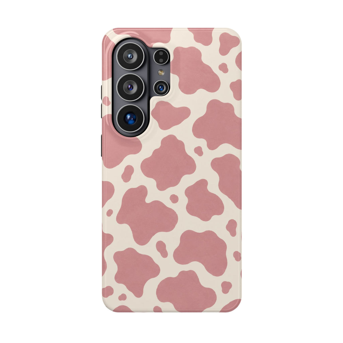 Rose Cowprint – Pink Cow Print MagSafe Phone Case, glossy Samsung Galaxy S26 Ultra, rear view