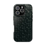 Dark Carbon Fiber Texture Magnetic Impact-Resistant iPhone Case | MagSafe compatible  Shamo's iPhone 16 Pro / Glossy