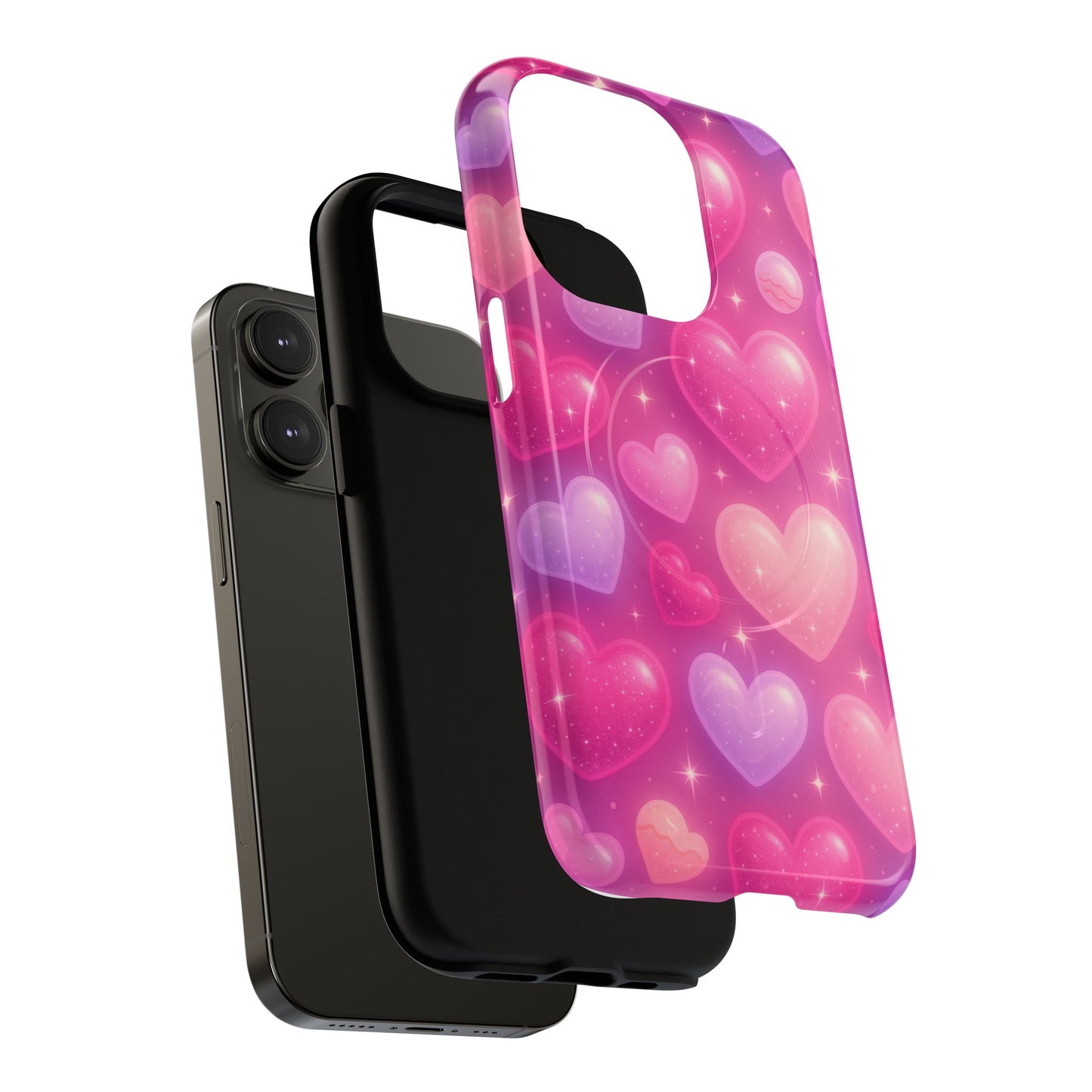 Glitter Hearts Cases for iPhones with MagSafe