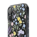 Clear Floral Impact-Resistant Phone Case — Pastel Wildflower Design