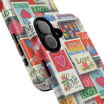 Vintage Romantic Love Stamp iPhone Case | Tough Protection + MagSafe