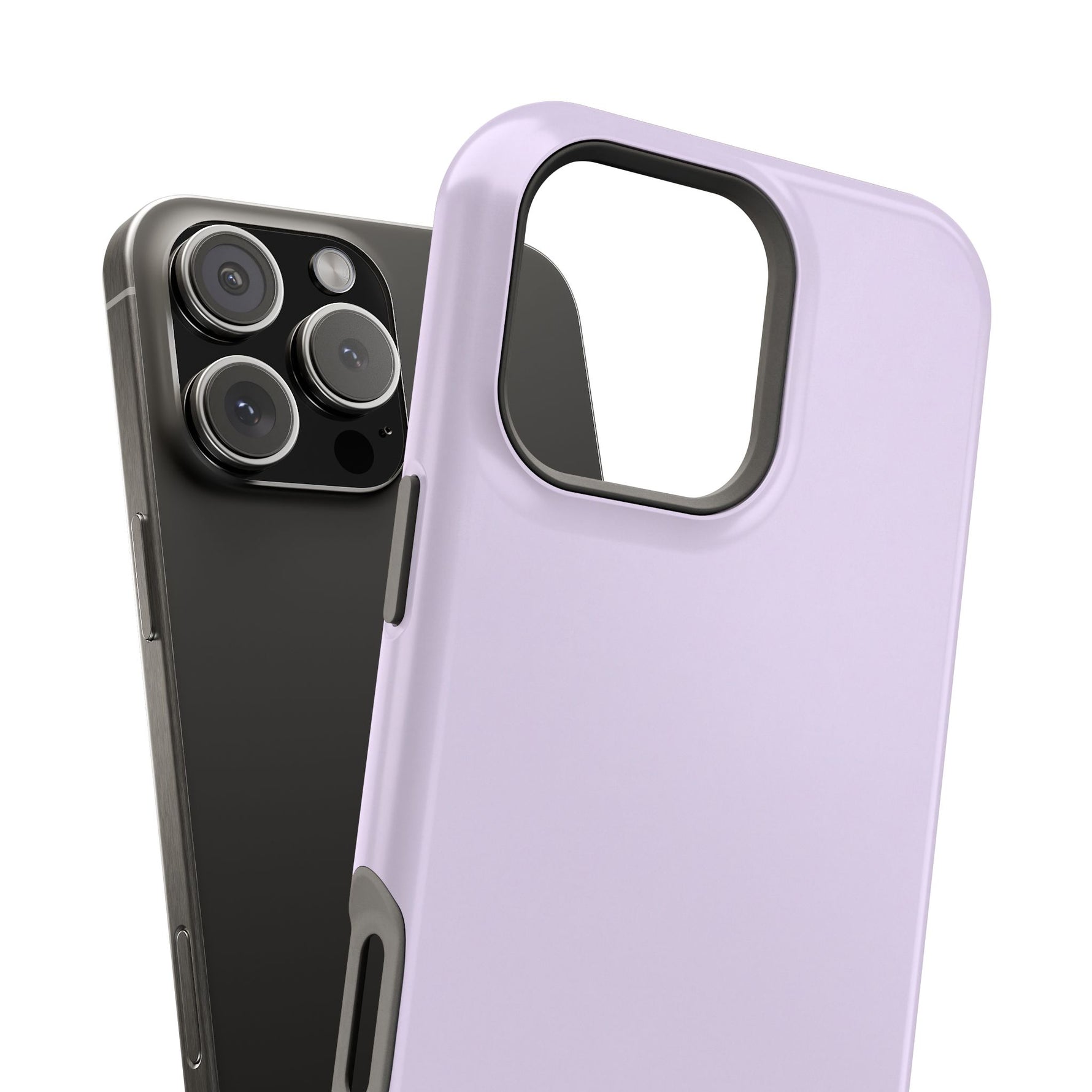 Lilac Purple Solid Color Pastel MagSafe Compatible Impact-Resistant iPhone Case