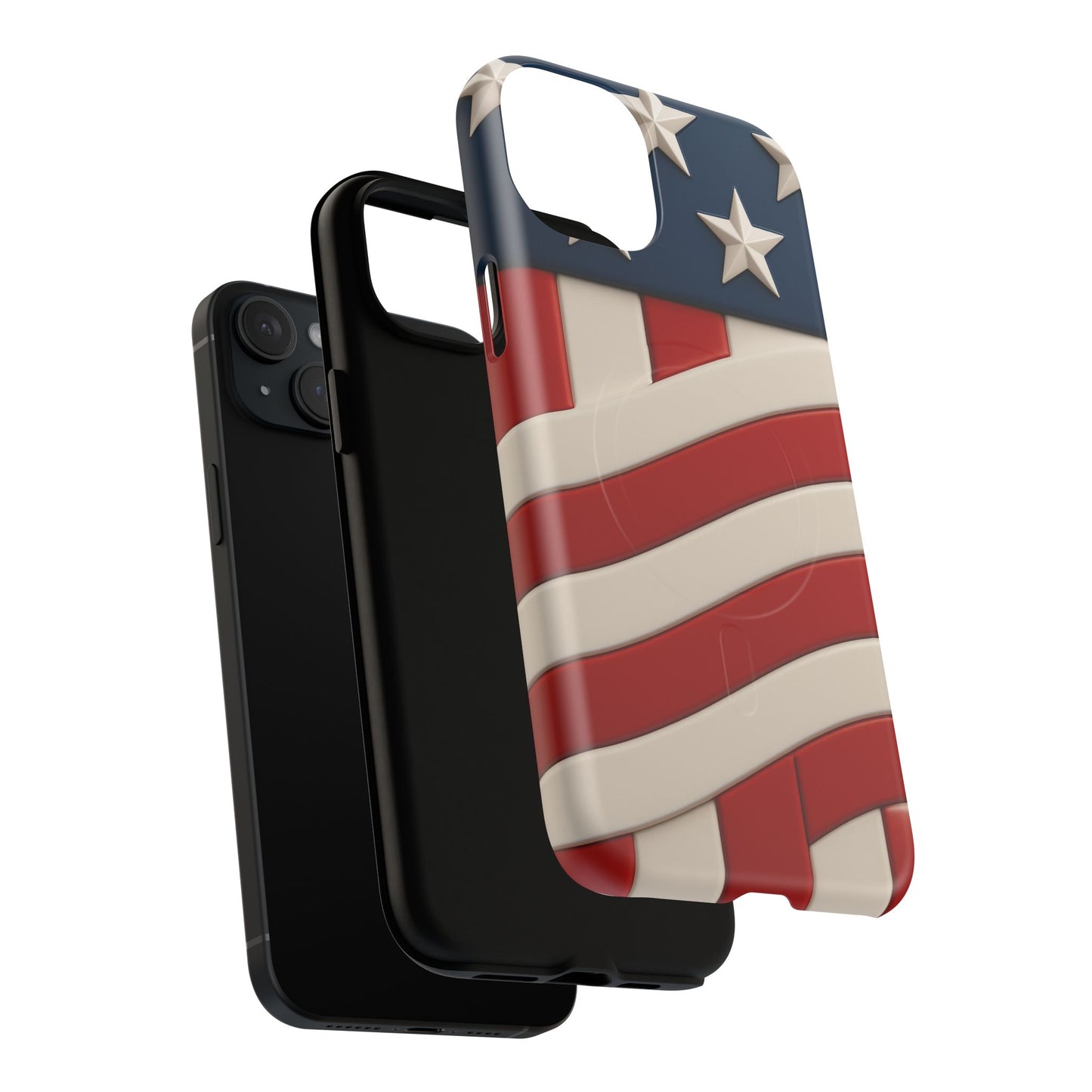 Patriotic iPhone Cases - MagSafe Tough American Flag Design