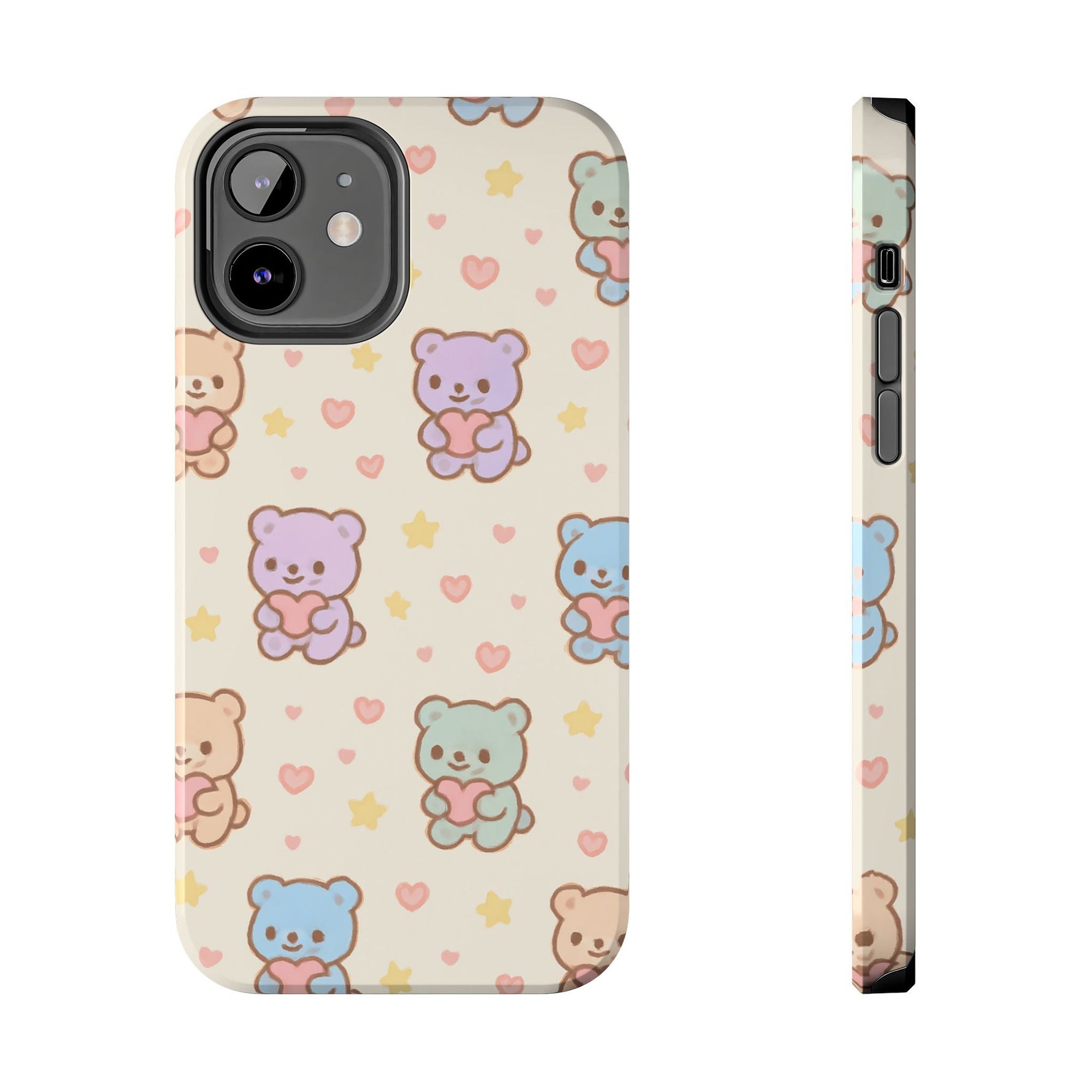 Cute Pastel Bear Impact Phone Case | Heart & Star Kawaii Pattern  Shamo's iPhone 12