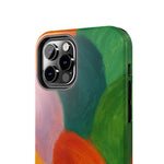 Abstract Color Wave Tough Phone Case — Bold Orange & Green Protective Phone Cover  Shamo's