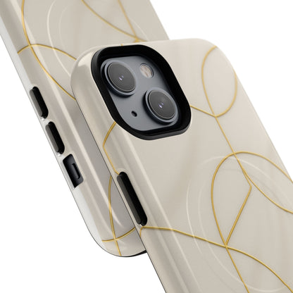 Gold Geometry on Silk Luxury Series iPhone Case with MagSafe - Shamo's