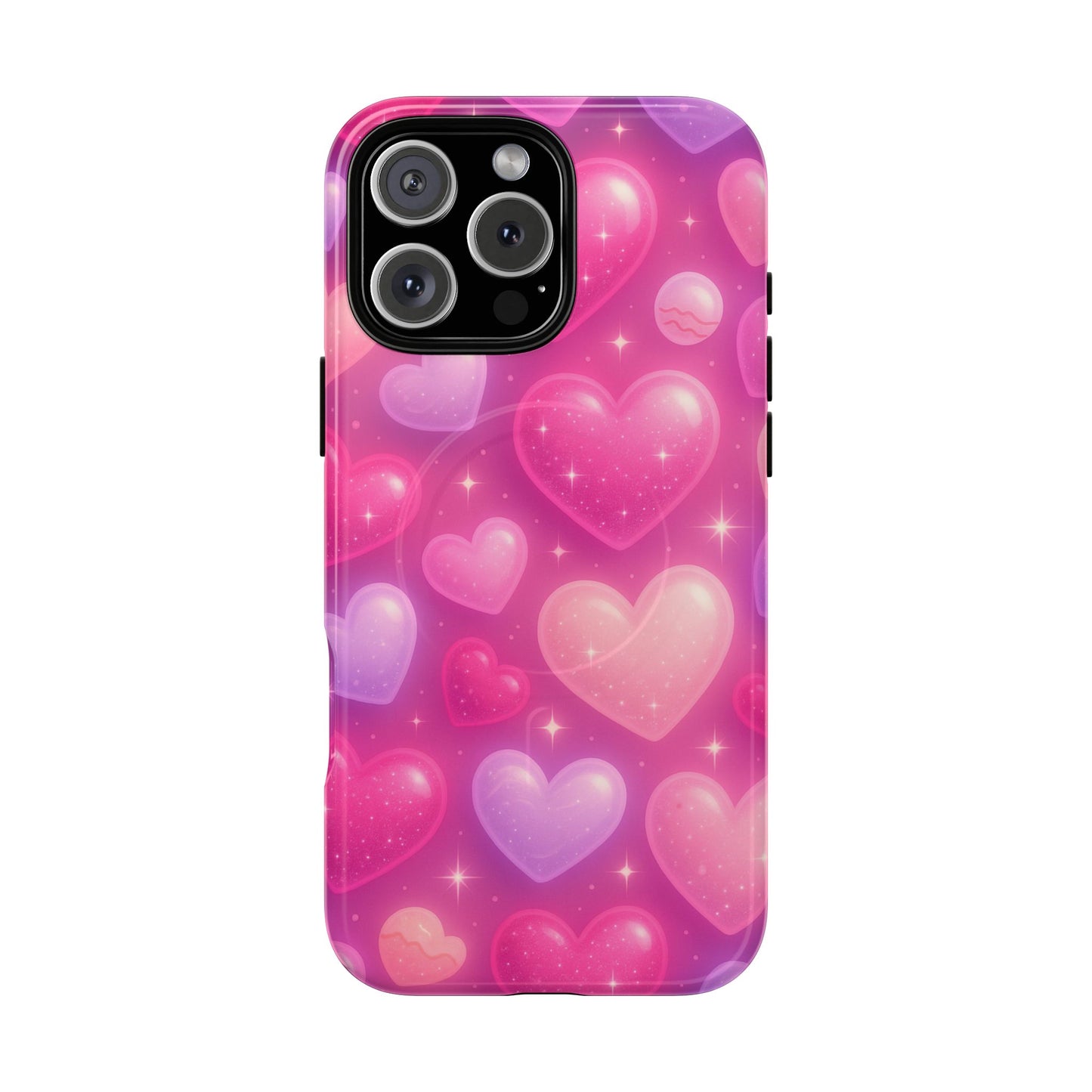 Glitter Hearts Cases for iPhones with MagSafe