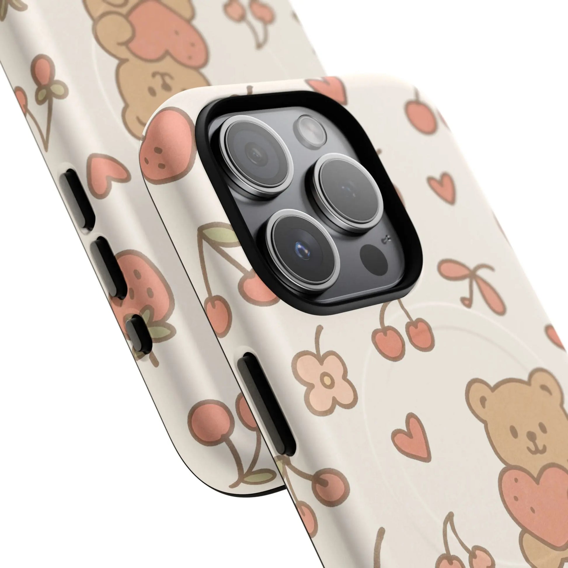 Teddy Berry Cozy Strawberry Pattern iPhone Case with MagSafe - Shamo's