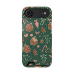 Holiday Gingerbread Phone Case with Card Holder — Festive Green Candy Cane Design  Shamo's iPhone 17 Air / Glossy / Without gift packaging