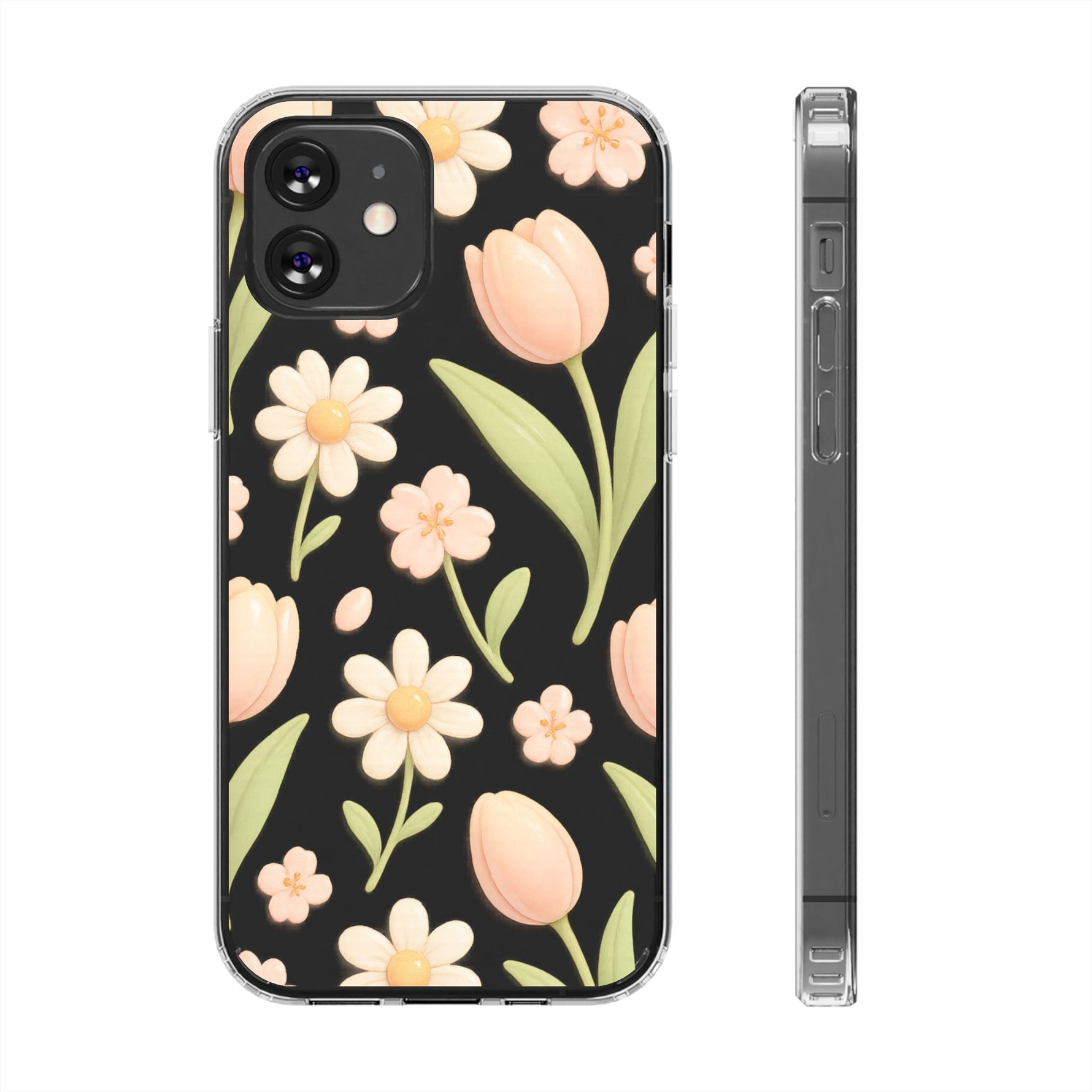 Floral Impact-Resistant Clear iPhone Case - Shamo's